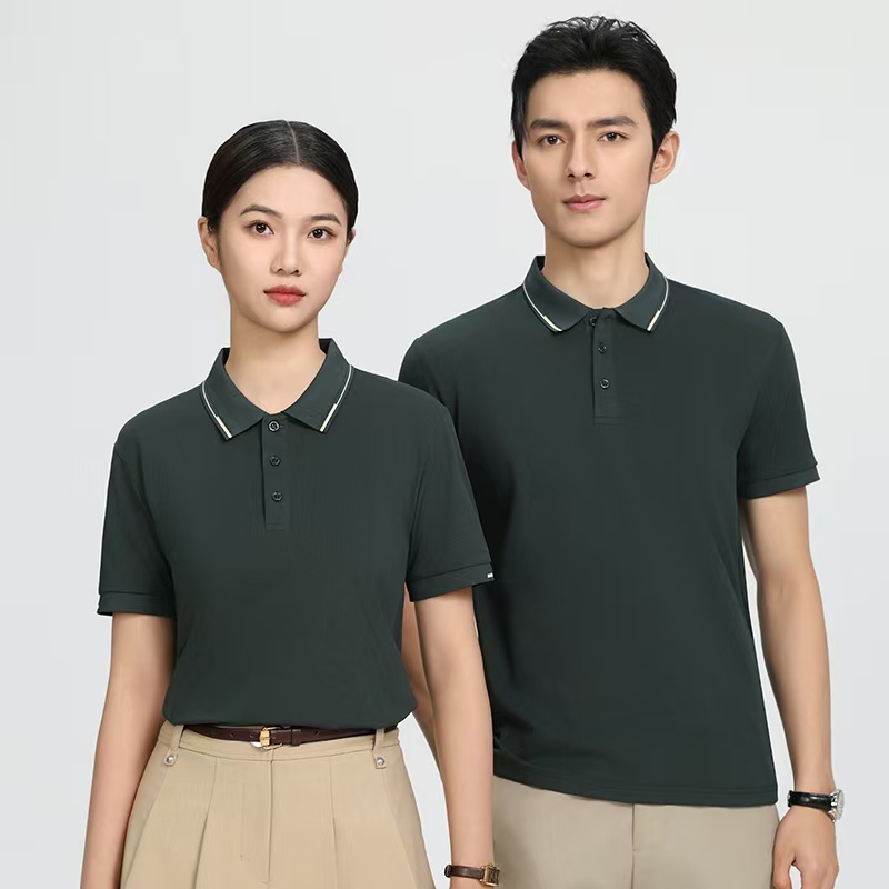 冰丝珠花短袖翻领POLO衫